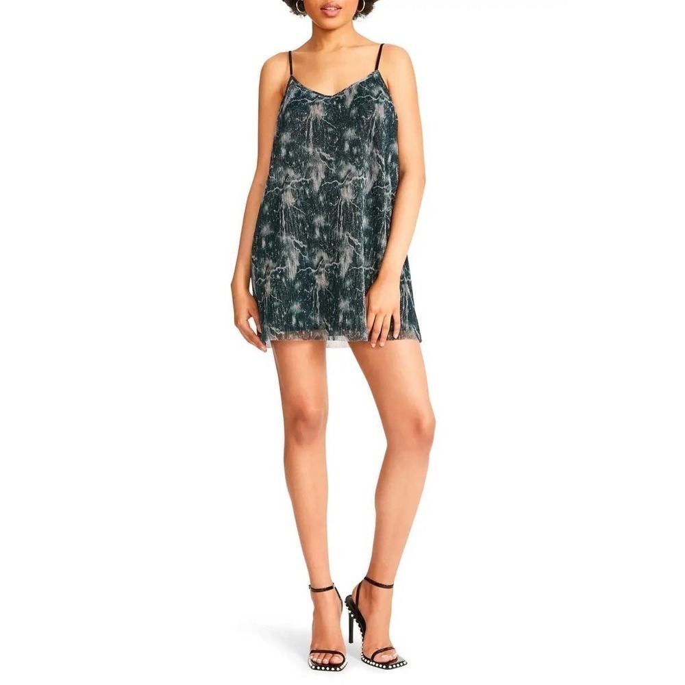 BB Dakota by Steve Madden Plissé Marble Cake Dress Sycamore Green Size XL